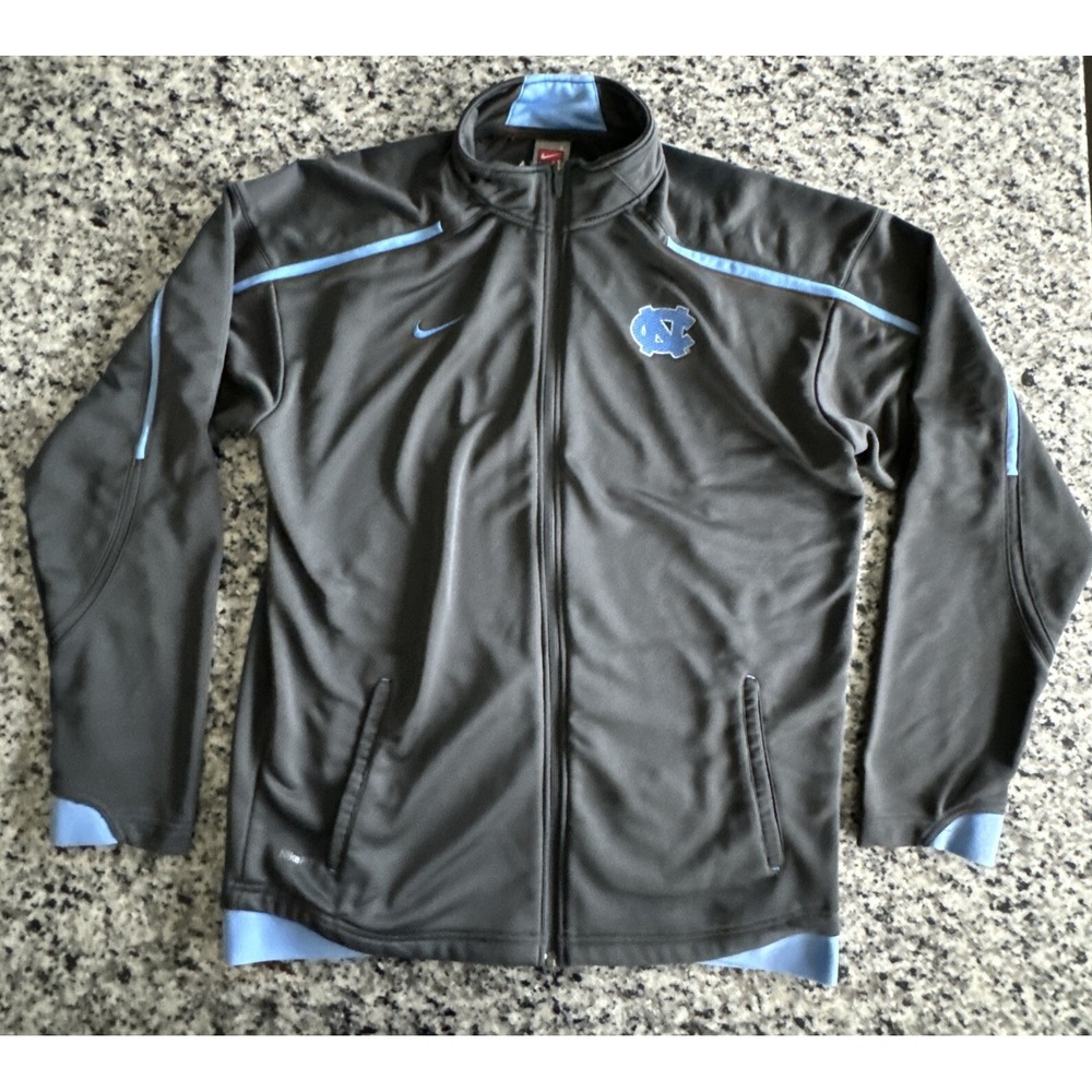 Vintage Nike Team North Carolina Jacket Mens Large Dri Fit Full Zip Pockets #381